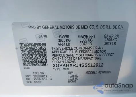 2025 Honda Prologue Touring from USA, damaged, VIN 3GPKHXRJ4SS512912